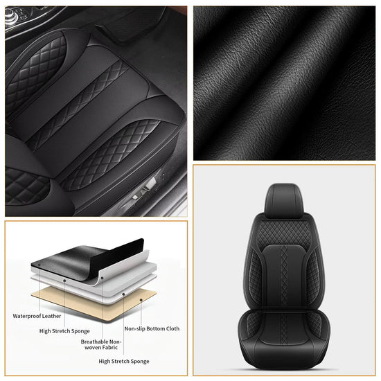 AOMSAZTO truck seat covers - waterproof faux leather for Chevrolet Silverado 2007-2025