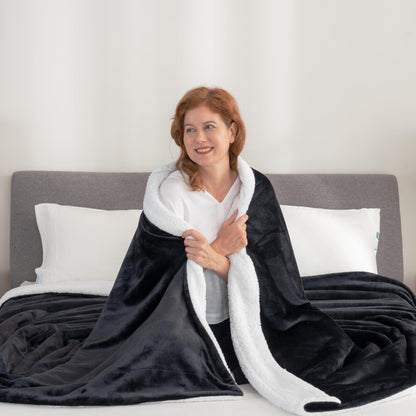 Berkshire Blanket reversible sherpa fleece throw blanket