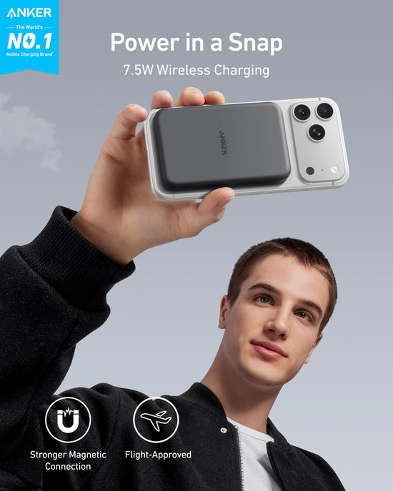Anker 621 magnetic portable charger — 5,000mAh wireless power bank with USB-C cable