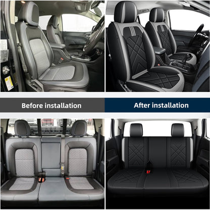AOMSAZTO vehicle seat cover - custom fit for Chevrolet Colorado/GMC Canyon 2015-2022 crew cab Z71 LT ZR2AOMSAZTO vehicle seat cover - breathable leather full set for Chevrolet Colorado/Canyon 2015-2022 crew cab Z71 LT ZR2