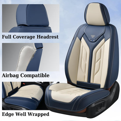 Coverado vehicle seat cover — leather design for universal fit in sedans and SUVs