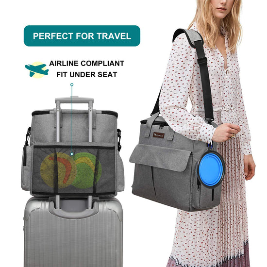 Modoker dog travel bag - airline approved tote organizer with multi-function pockets