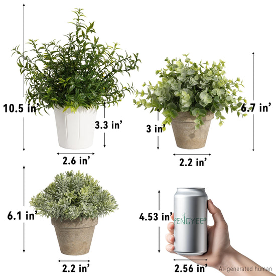 PENGYEE artificial mini potted flowers - 4 pack lavender plants for home office