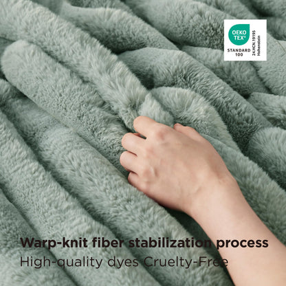 Bedsure faux fur throw blanket - Soft polyester material