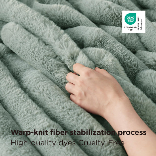 Bedsure faux fur throw blanket - Soft polyester material