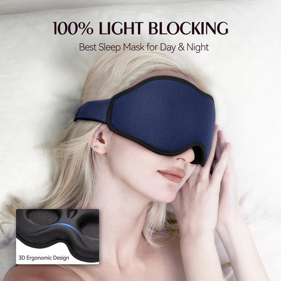 Weighted sleep mask — 3D contoured design with adjustable strap, 2 pack