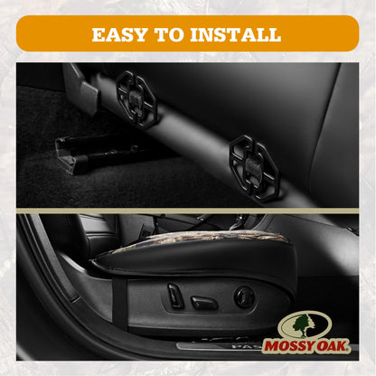 Mossy Oak vehicle seat cover — luxury faux leather with anti-slip design and storage bags