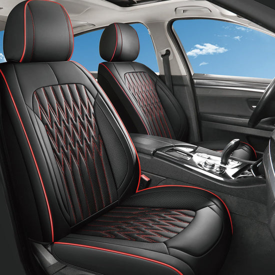 Vehicle seat cover — Waterproof faux leather with cup holder access and easy install
