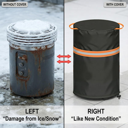 Fire Pit Cover for Ninja Fireside 360 Outdoor Heater，Patio Fire Pit Cover with Drawstring Hem，600d Heavy Duty Waterproof,Outdoor Cover Dust and Rain Protection Black 24" D X 27" H