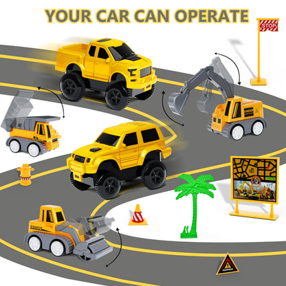 Toy vehicle set — Construction race tracks with flexible playset for kids