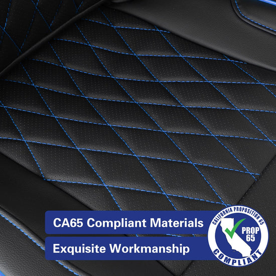 EKR vehicle seat cover — custom fit waterproof black faux leather for RAM 1500 Quad Cab 2019-2024