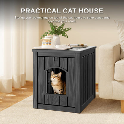 GULAIMOAO outdoor cat house — weatherproof design with sturdy resin material