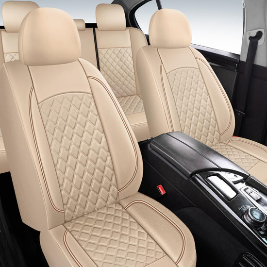 HChengkikz vehicle seat cover — Breathable and waterproof napa leather, beige