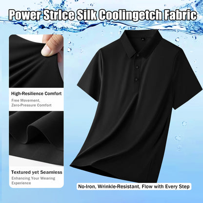 Polo shirt for men — quick dry moisture wicking fabric with slim fit design