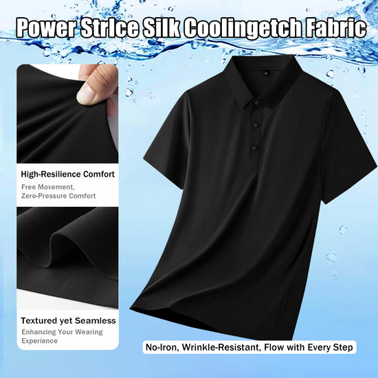 Polo shirt for men — quick dry moisture wicking fabric with slim fit design
