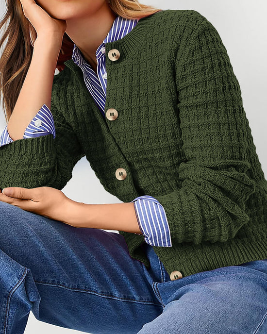 PRETTYGARDEN women's knit cardigan sweater - trendy open front design
