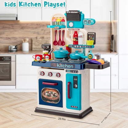 Kids kitchen playset — 53 pieces with realistic lights and sounds for toddlers