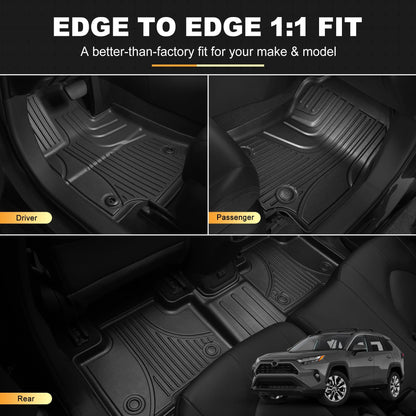 AOMSAZTO vehicle mats with 3D protection for Nissan Kicks 2025-2026, 6-piece set, black