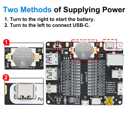 Electric circuit testing device — Treedix USB cable checker for Type-C and Micro connectors