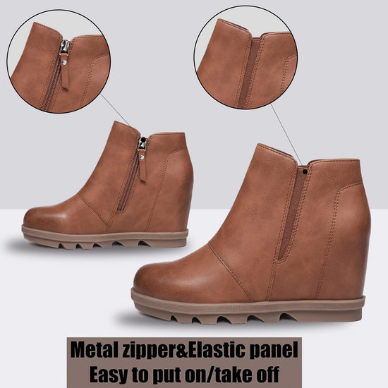 Athlefit wedge booties — comfortable hidden wedge ankle boots for women