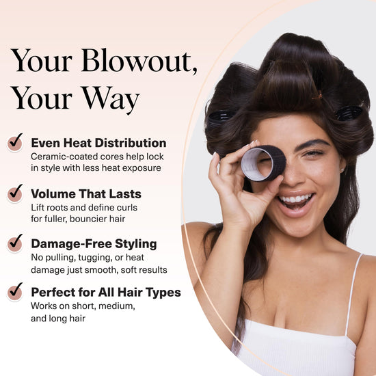 Kitsch hair rollers — self-grip heatless curlers for all hair types, 8 count pack