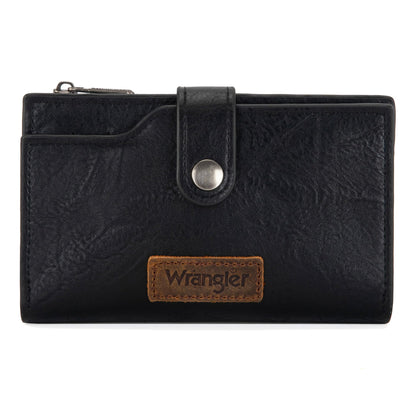 Wrangler Wallet for Women Bifold Card Holder with Zipper and ID Window
