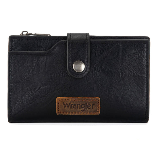 Wrangler Wallet for Women Bifold Card Holder with Zipper and ID Window