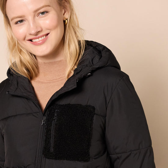 Amazon Essentials outerwear - women's full-zip sherpa fleece hooded puffer jacketAmazon Essentials outerwear - women's full-zip sherpa fleece jacket