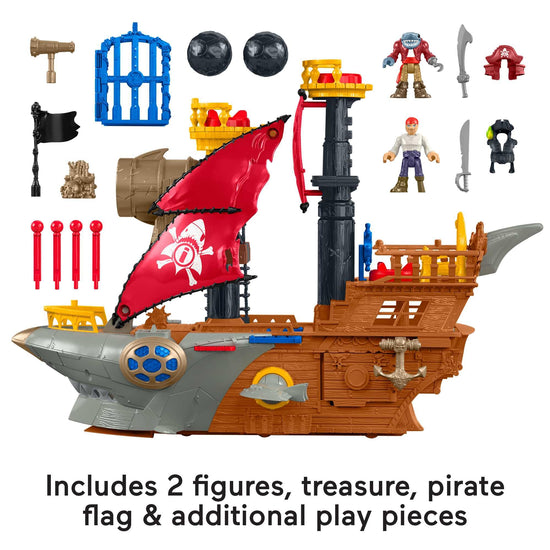 Fisher-Price Imaginext pirate ship playset with shark bite feature