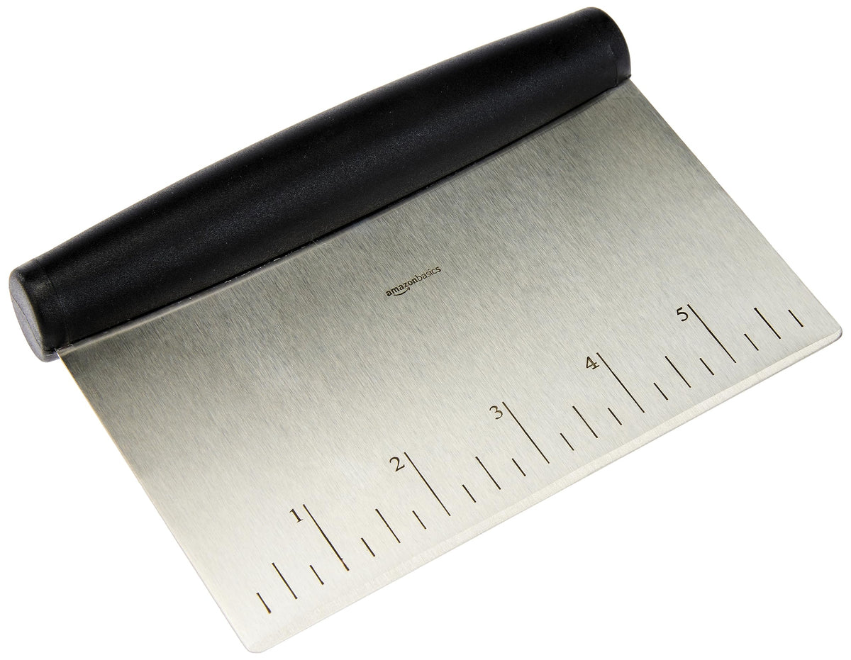 Amazon Basics kitchen knife — stainless steel multi-purpose bench scraper with grip
