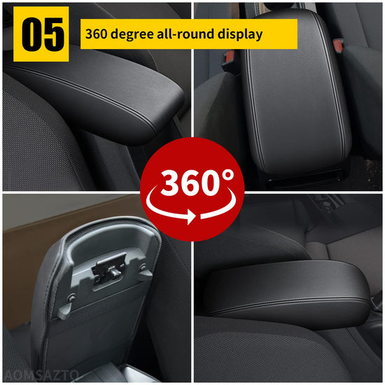 AOMSAZTO armrest covers — black console cushion for Corolla 2014-2019