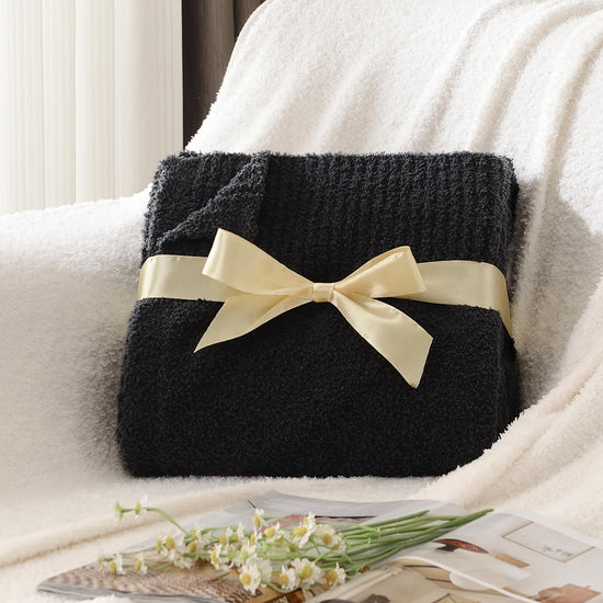 Plush fleece throw blanket - soft and fuzzy for bed or couch 50x70 inches