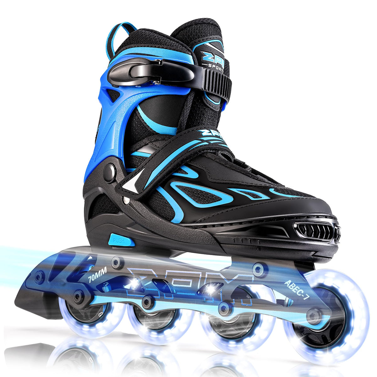 2PM SPORTS roller skates — Adjustable flashing design with light-up wheels for kids and adults