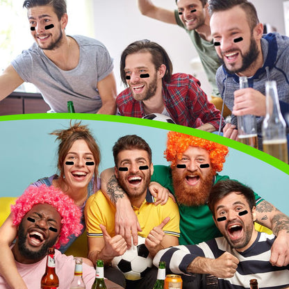 100 Pairs Sports Eye Black Stickers Set for Softball, Football, Lacrosse, Baseball Party Favors - Eye Stickers with 2 Pencils for Party Game Day Sports Supplies (Black)