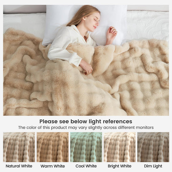 Faux fur throw blanket — cozy bliss softness