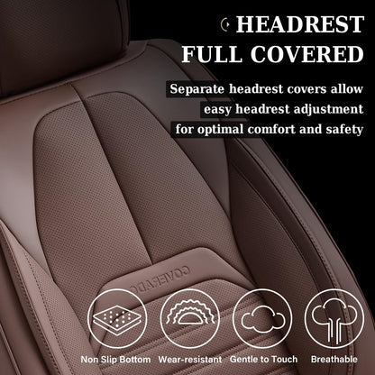 Coverado seat covers - waterproof nappa leather car seat cover for front seats