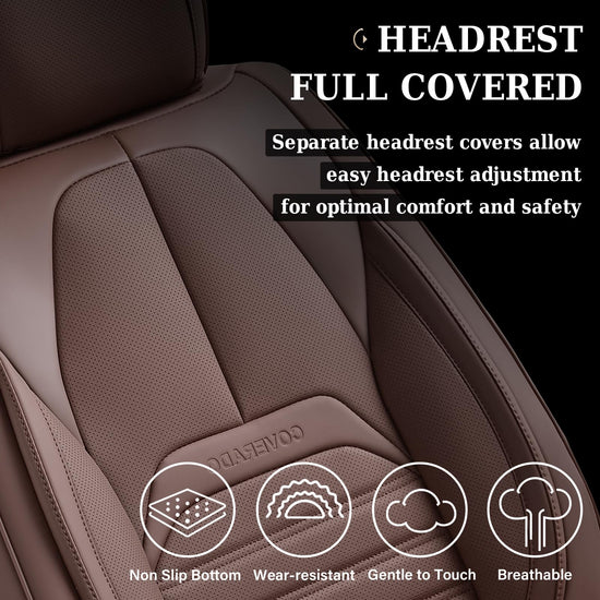 Coverado seat covers - waterproof nappa leather car seat cover for front seats
