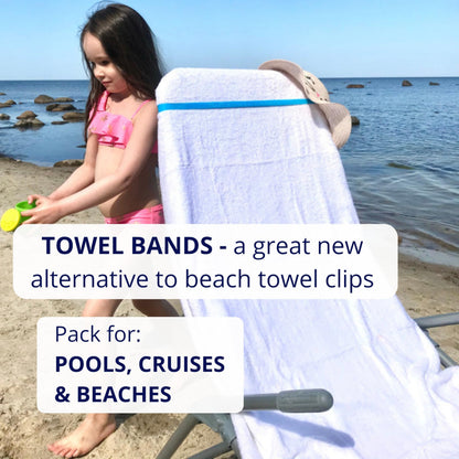Clothes pin — Extra durable silicone towel bands for beach and pool chairs