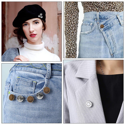 TOOVREN sewing button — 8 pieces no sew button pins for pants