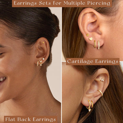 Adoyi gold hoop earrings set with twisted huggie design for women