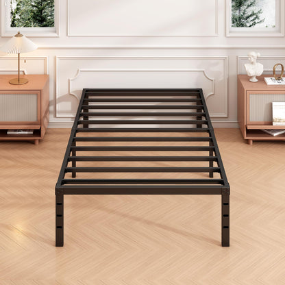 Hafenpo bed frame — sturdy metal platform with under bed storage