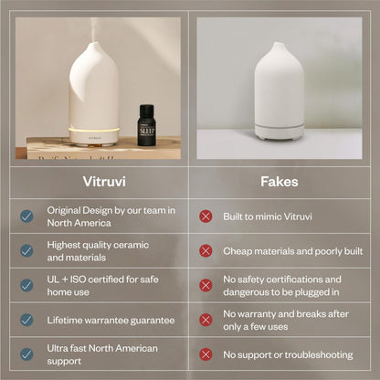 Vitruvi stone diffuser — ceramic ultrasonic essential oil diffuser for aromatherapy