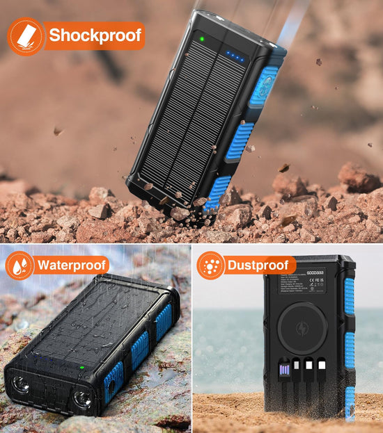 GOODaaa power bank — 45800mAh with built-in hand crank and solar charging