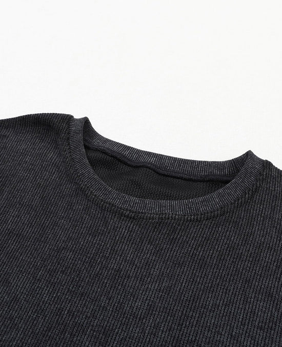 SELINK sweatshirt — oversized corduroy crewneck pullover top long sleeve casual style