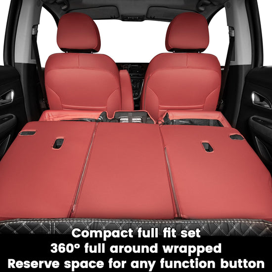 HKZ vehicle seat covers — Custom fit burgundy leather for Buick Encore 2013-2022