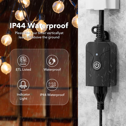 Electronic switch — HBN heavy duty outdoor smart WiFi plug with app control and voice assistant compatibility