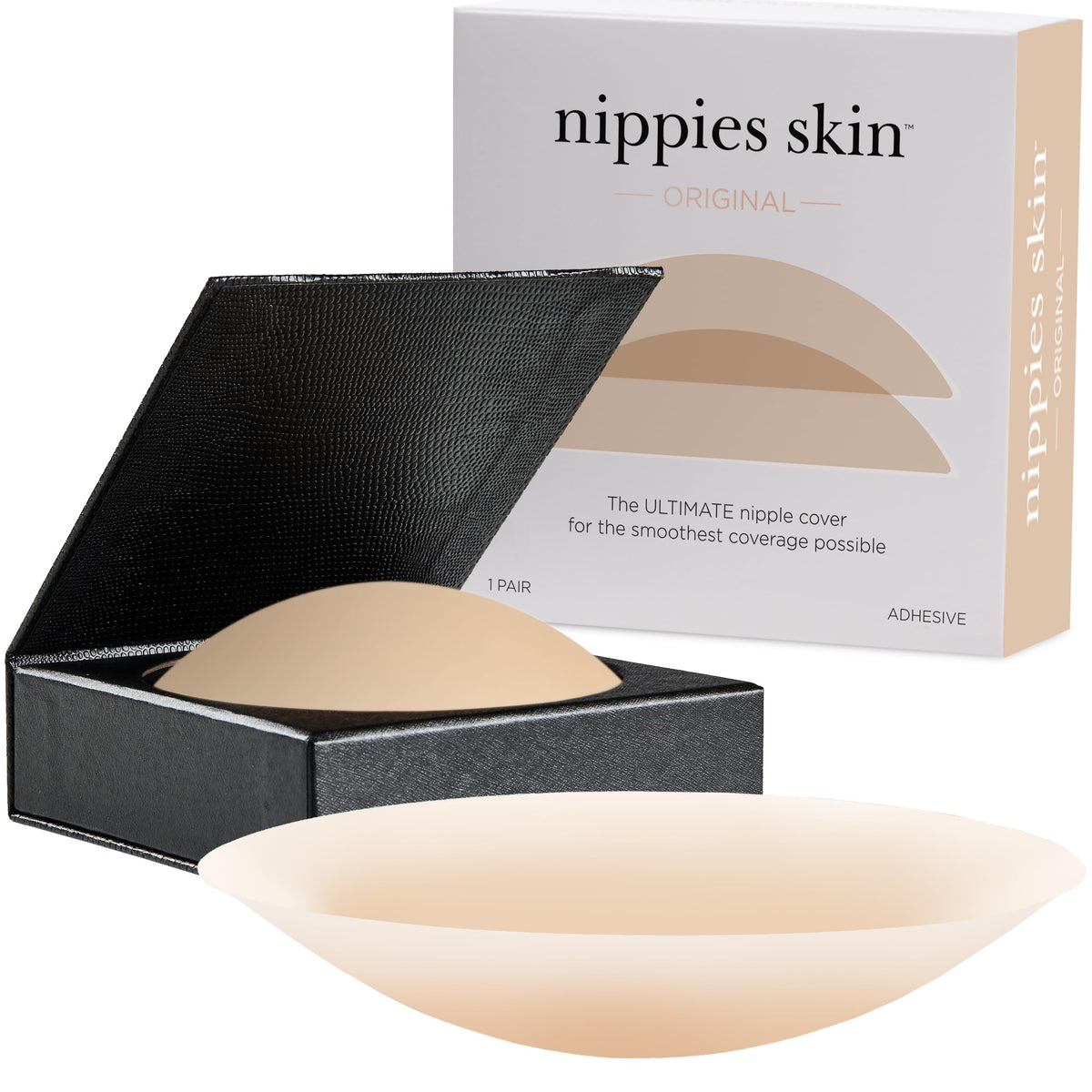 Nippies breast petals with travel case – reusable and skin-safe adhesive covers