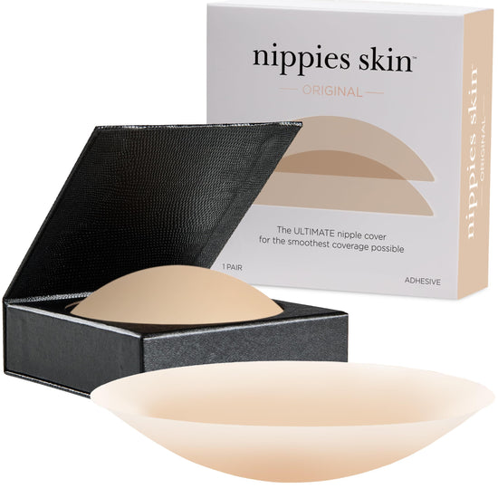 Nippies breast petals with travel case – reusable and skin-safe adhesive covers
