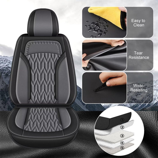 AOMSAZTO vehicle seat cover — custom fit for Honda Accord 2003-2017, black and grey