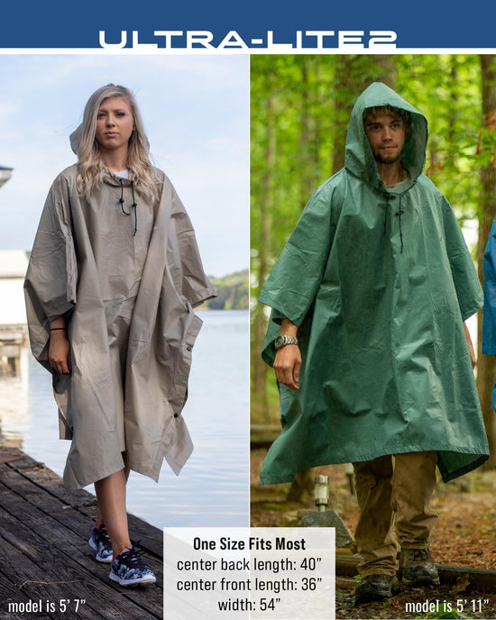 Coat — Lightweight and breathable waterproof poncho for adults and youth sizes